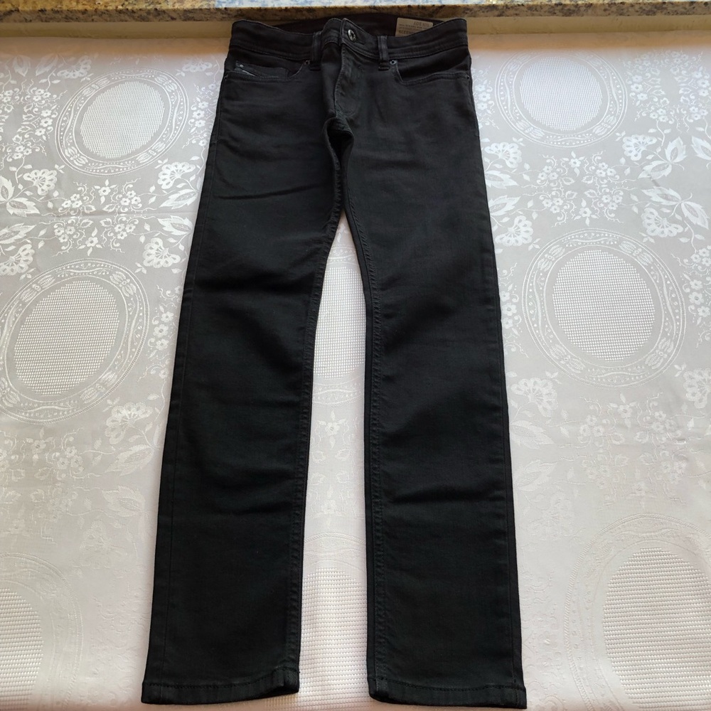 Diesel Industry Sleenker-J-N Slim Black Denim Jeans Pants Boys Kids Size 10Y